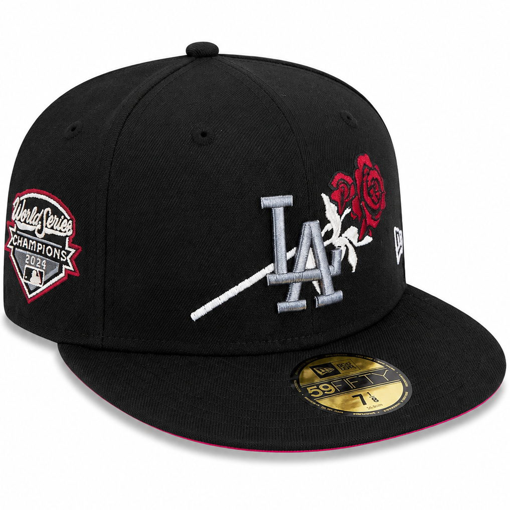 New Era Los Angeles Dodgers LA Rose World Series Champions 2025 59FIFTY fitted hat – view 1