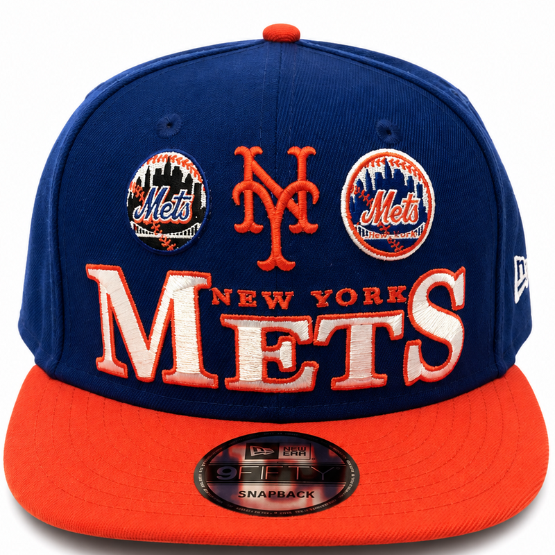 Mets navy snapback with orange brim - alternate view