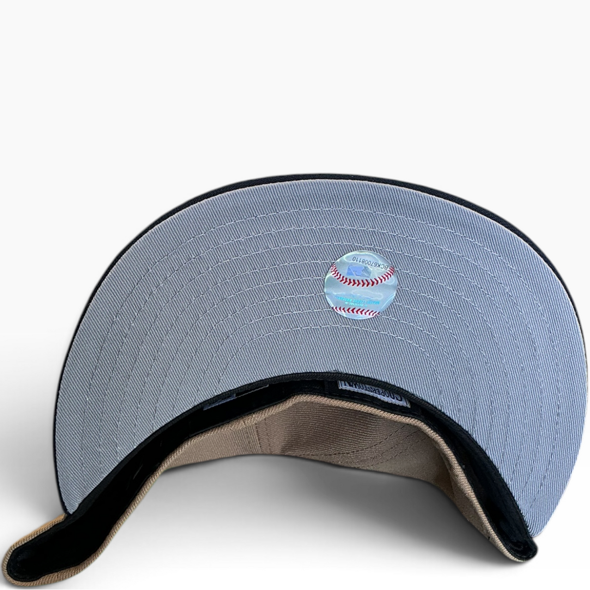 New York Yankees Tan/Navy New Era 59FIFTY fitted hat - back view