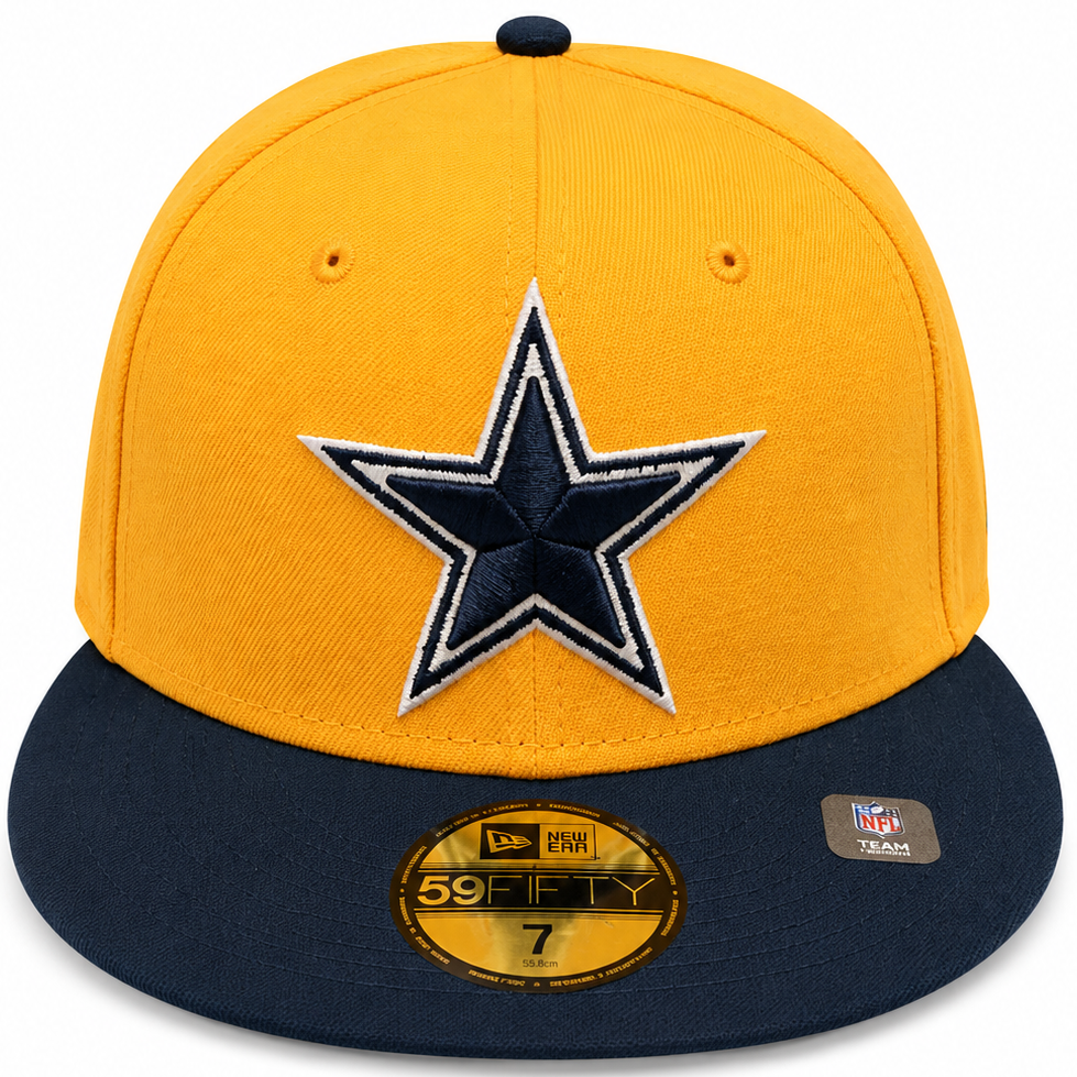 Dallas Cowboys Gold/Navy New Era 59FIFTY fitted hat - front view