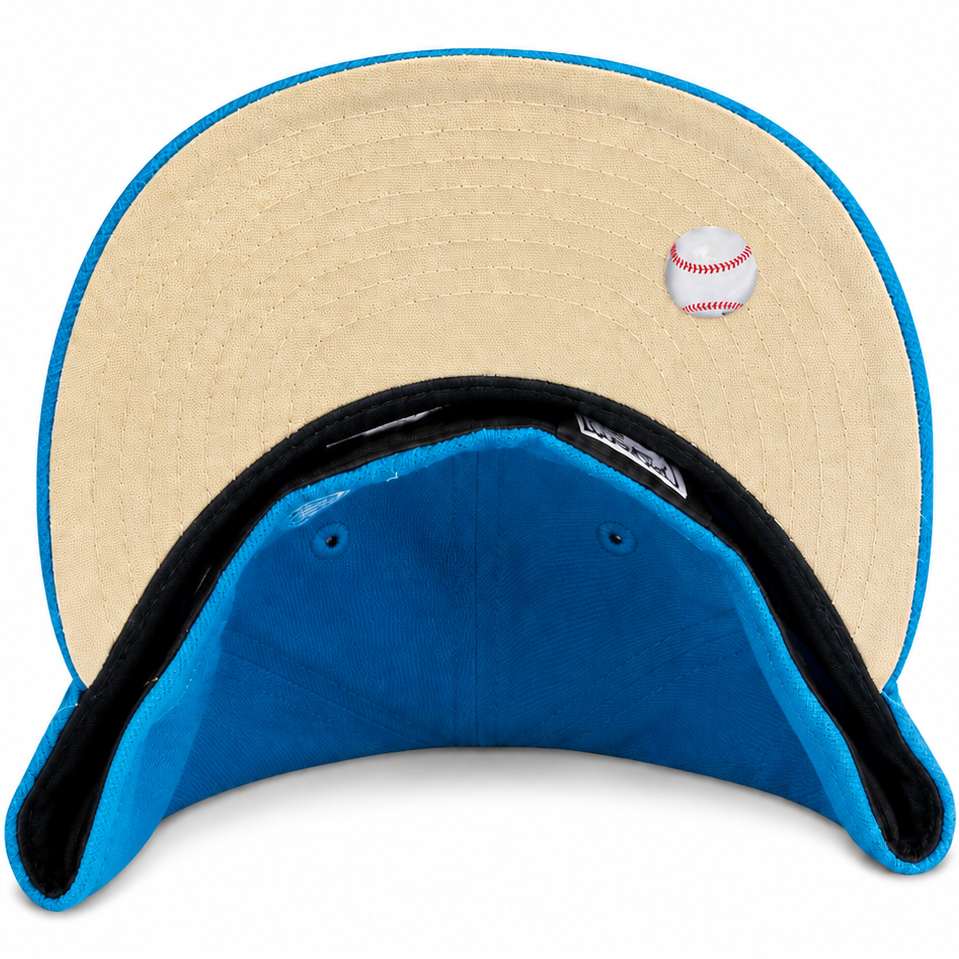 Los Angeles Dodgers bright blue and lime green fitted hat – view 2