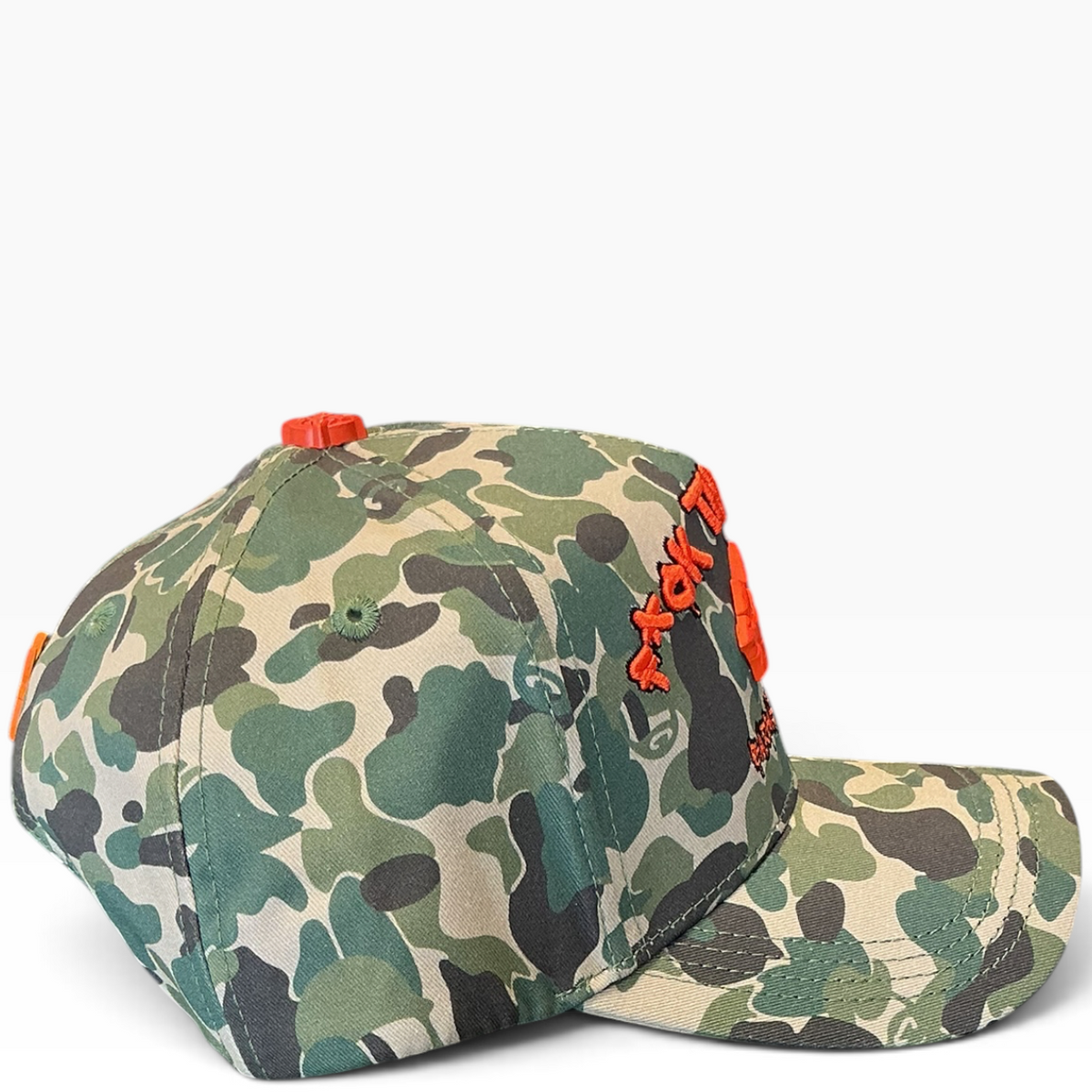 Barbas camo orange cross hat - alternate angle