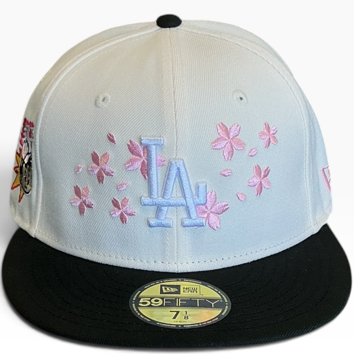 Los Angeles Dodgers White/Black Cherry Blossom New Era 59FIFTY fitted hat - back view