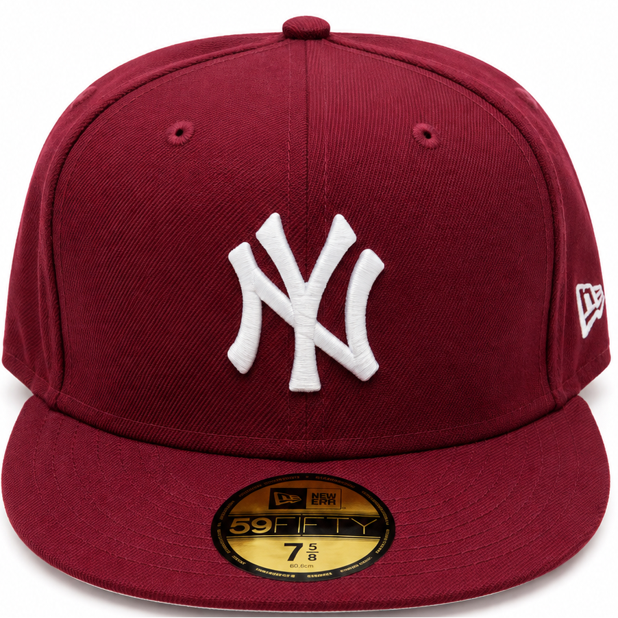 New York Yankees burgundy New Era 59FIFTY fitted hat - side view
