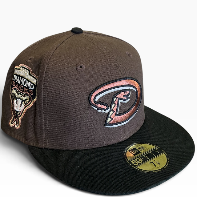Arizona Diamondbacks Brown/Black New Era 59FIFTY fitted hat - back view