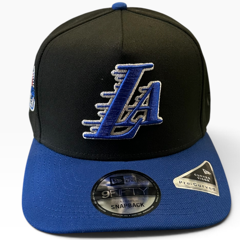 Los Angeles Dodgers Black & Royal Blue New Era 9FIFTY A-Frame snapback hat - side view