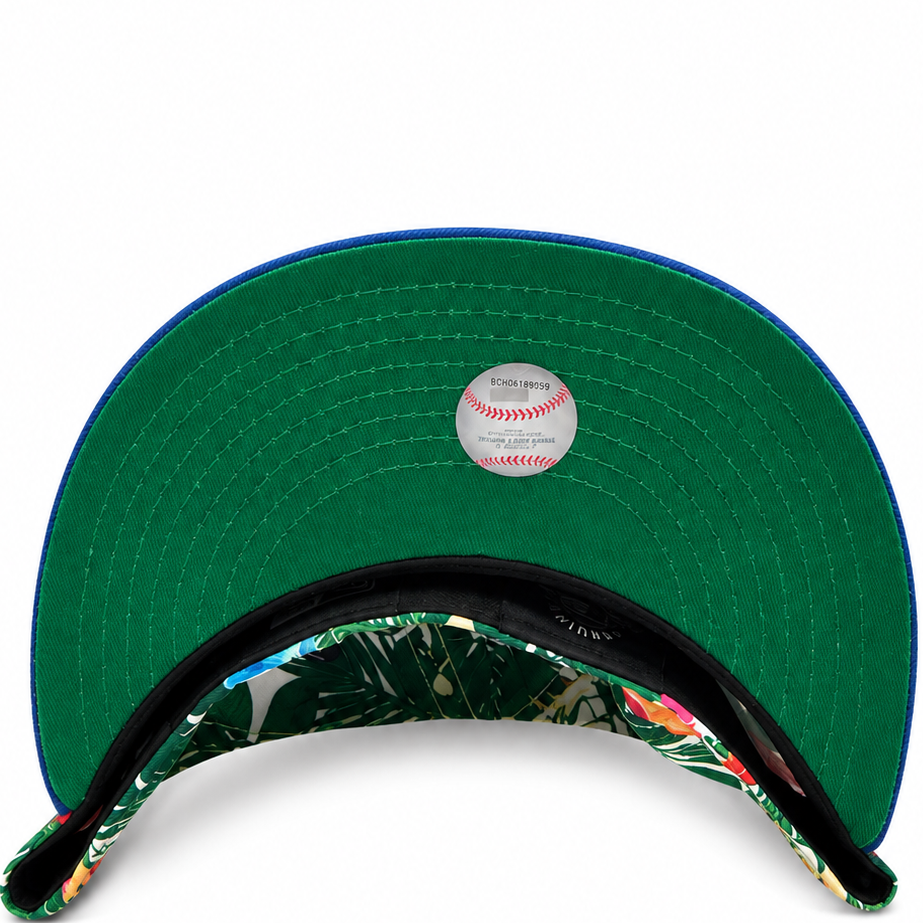 Los Angeles Dodgers Jackie Robinson 42 Tropical Floral Royal Blue New Era 59FIFTY fitted hat - back view