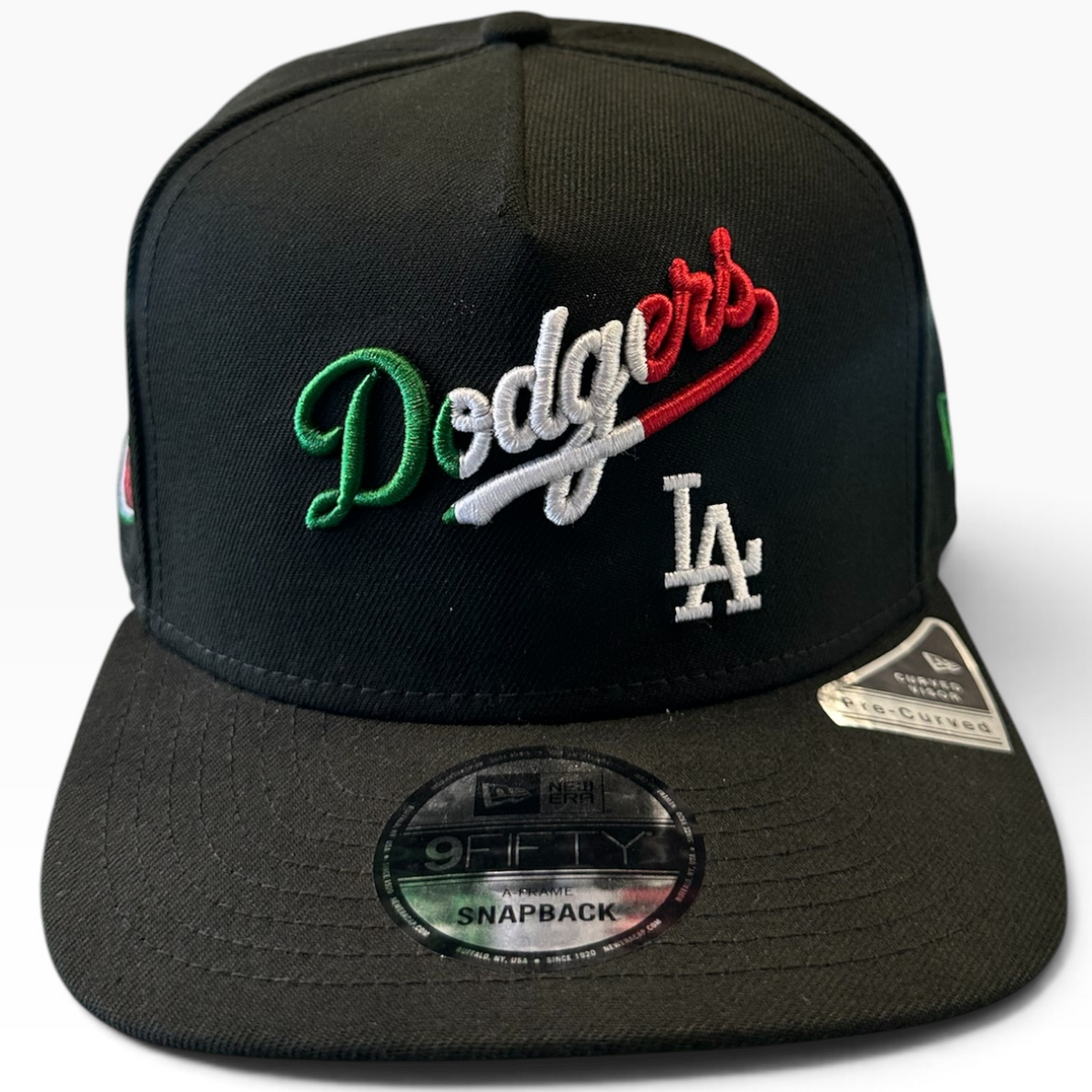 Los Angeles Dodgers Mexico Black New Era 9FIFTY snapback hat - side view