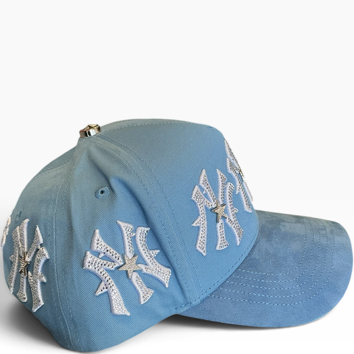 NY baby blue star hat - back view