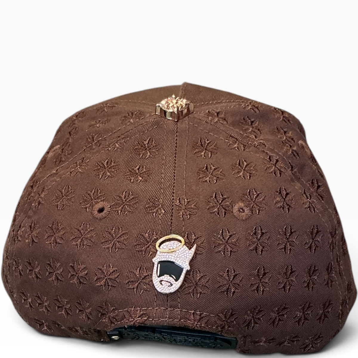 Barbas brown flame cross hat with tonal embroidery - side view
