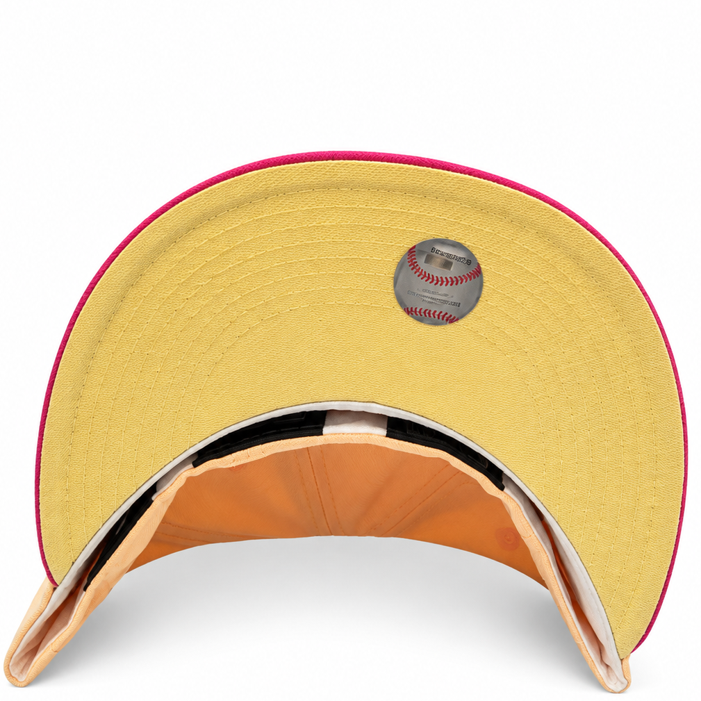 Florida Marlins Peach / Pink New Era 59FIFTY fitted hat - back view