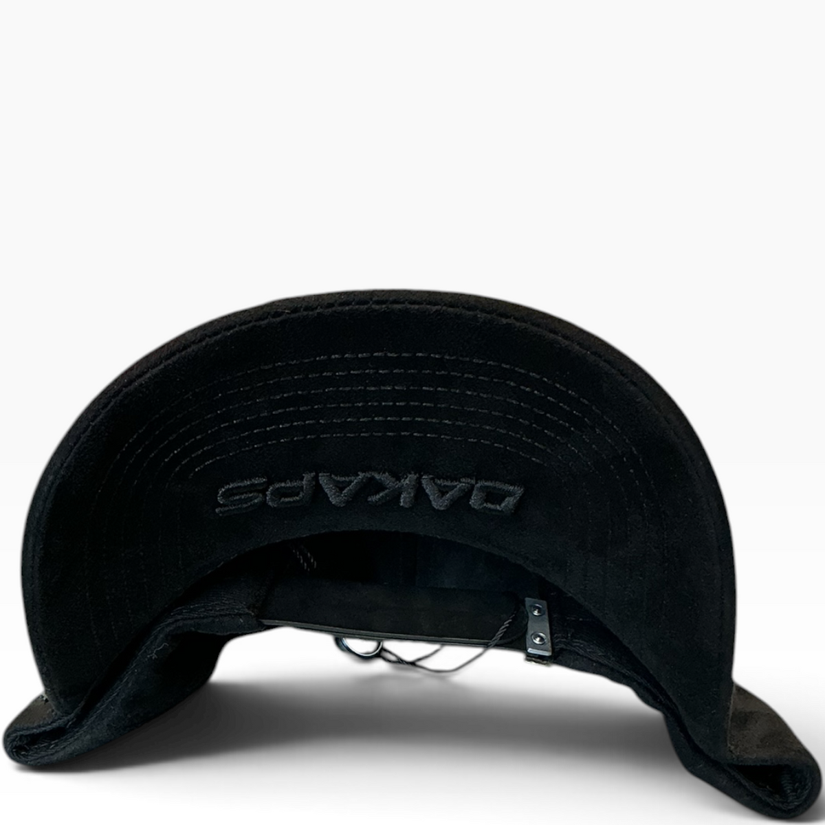 Black DK stars rhinestone suede snapback hat - front view