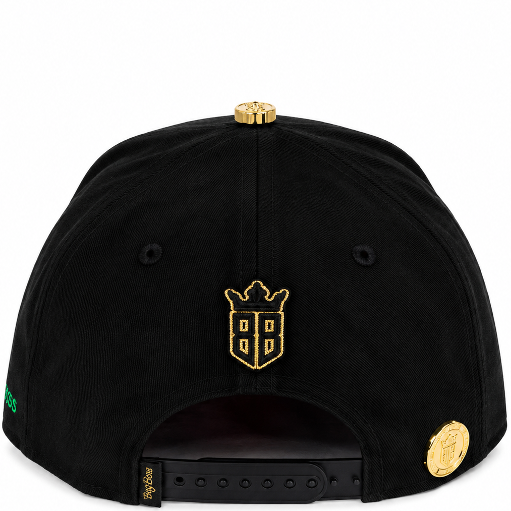 San Judas gold emblem snapback - alternate angle