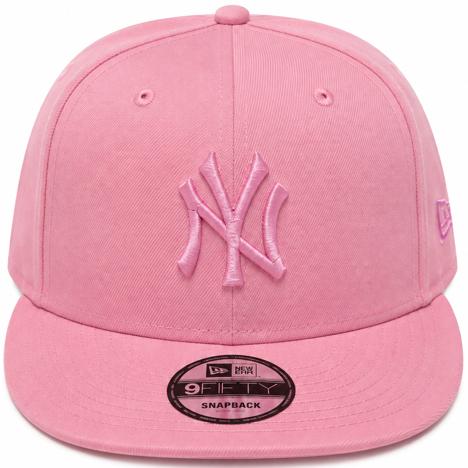 Pink New York Yankees New Era 9FIFTY snapback hat - front view