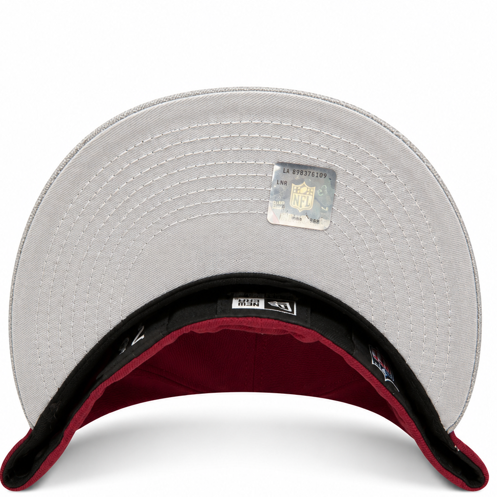 Dallas Cowboys burgundy and gray New Era 59FIFTY fitted hat - back view