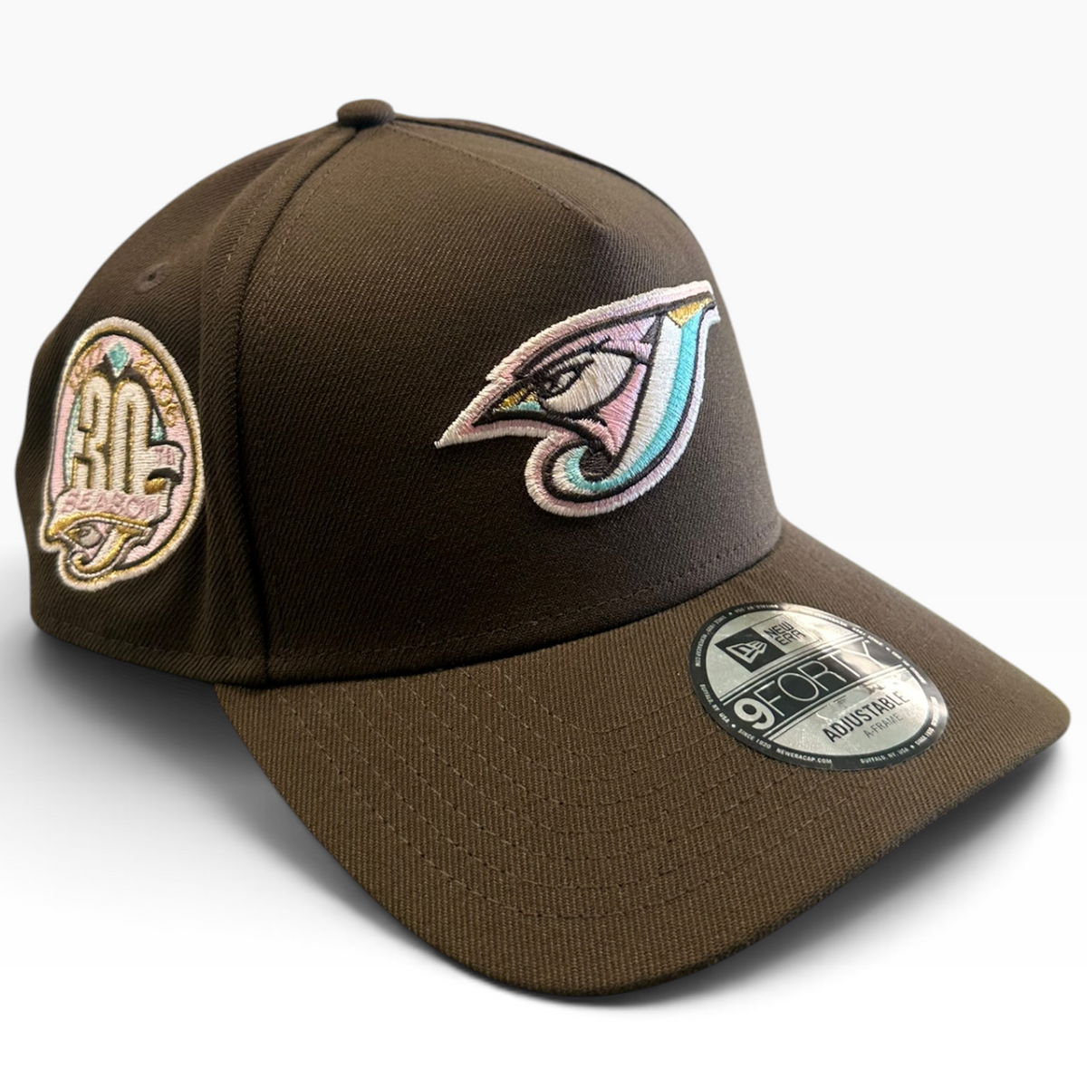 Toronto Blue Jays brown and pastel New Era 9FORTY A-Frame adjustable hat - front view