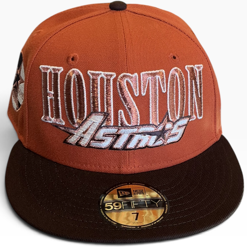 Houston Astros Burnt Orange/Brown New Era 59FIFTY fitted hat - side view