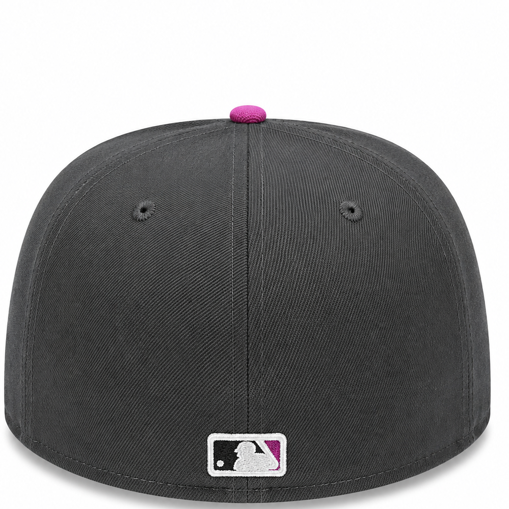 New York Mets charcoal bridge New Era 59FIFTY fitted hat - front view