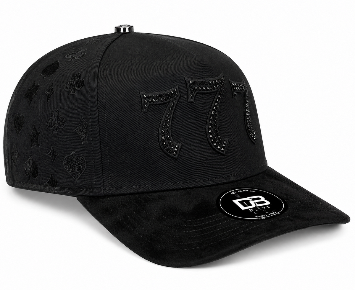 Black 777 rhinestone snapback - alternate angle