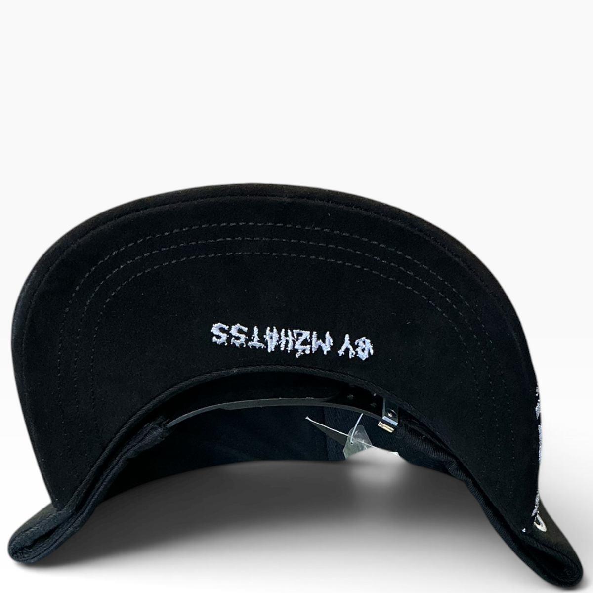 San Diego Padres black flame rhinestone snapback hat - front view