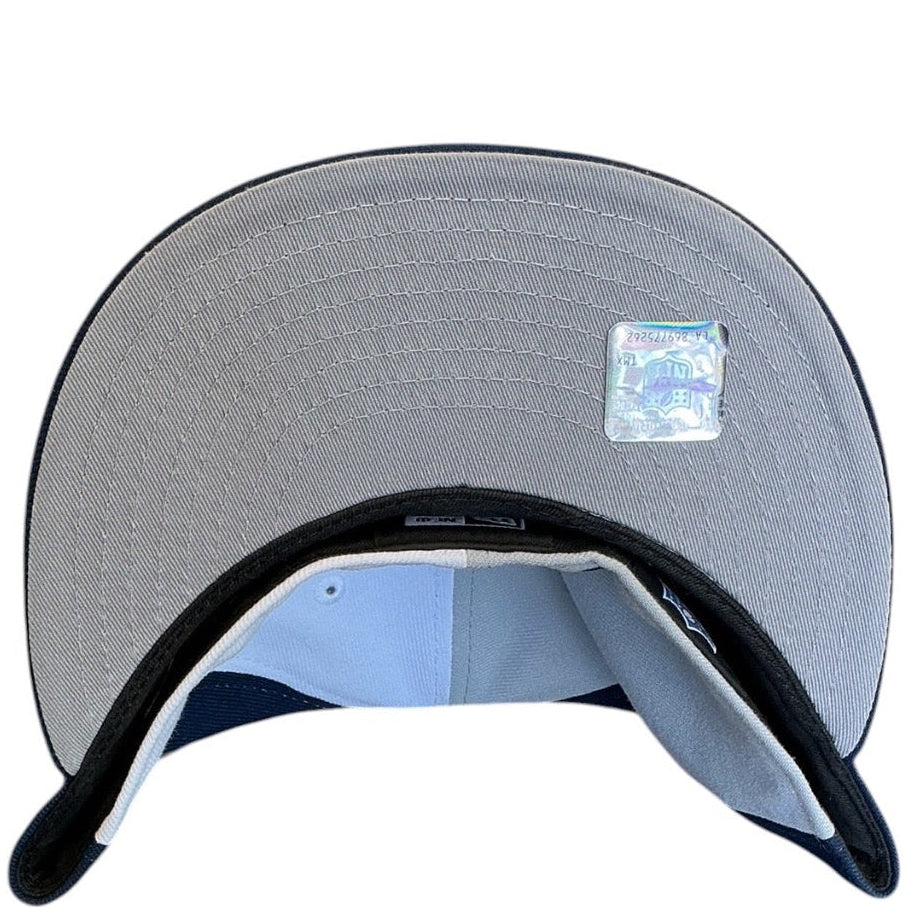Dallas Cowboys white and navy New Era 59FIFTY fitted hat - front view
