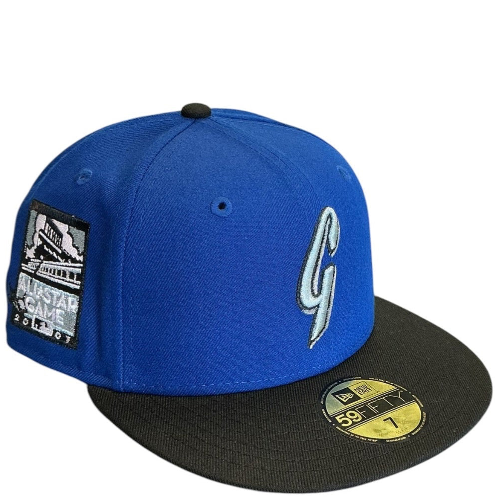 Seattle Mariners royal blue and black New Era 59FIFTY fitted hat - front view