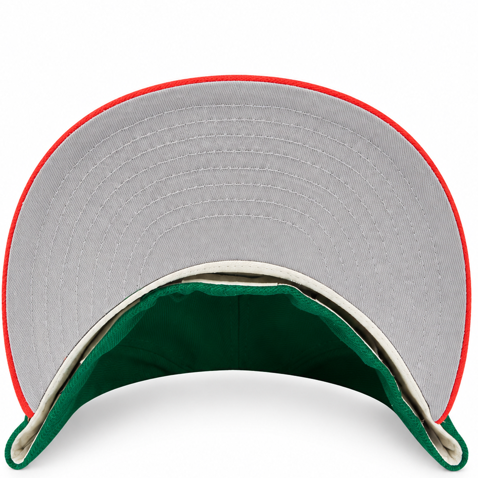 Fear of God Essentials Green/Red New Era 59FIFTY fitted hat - side view