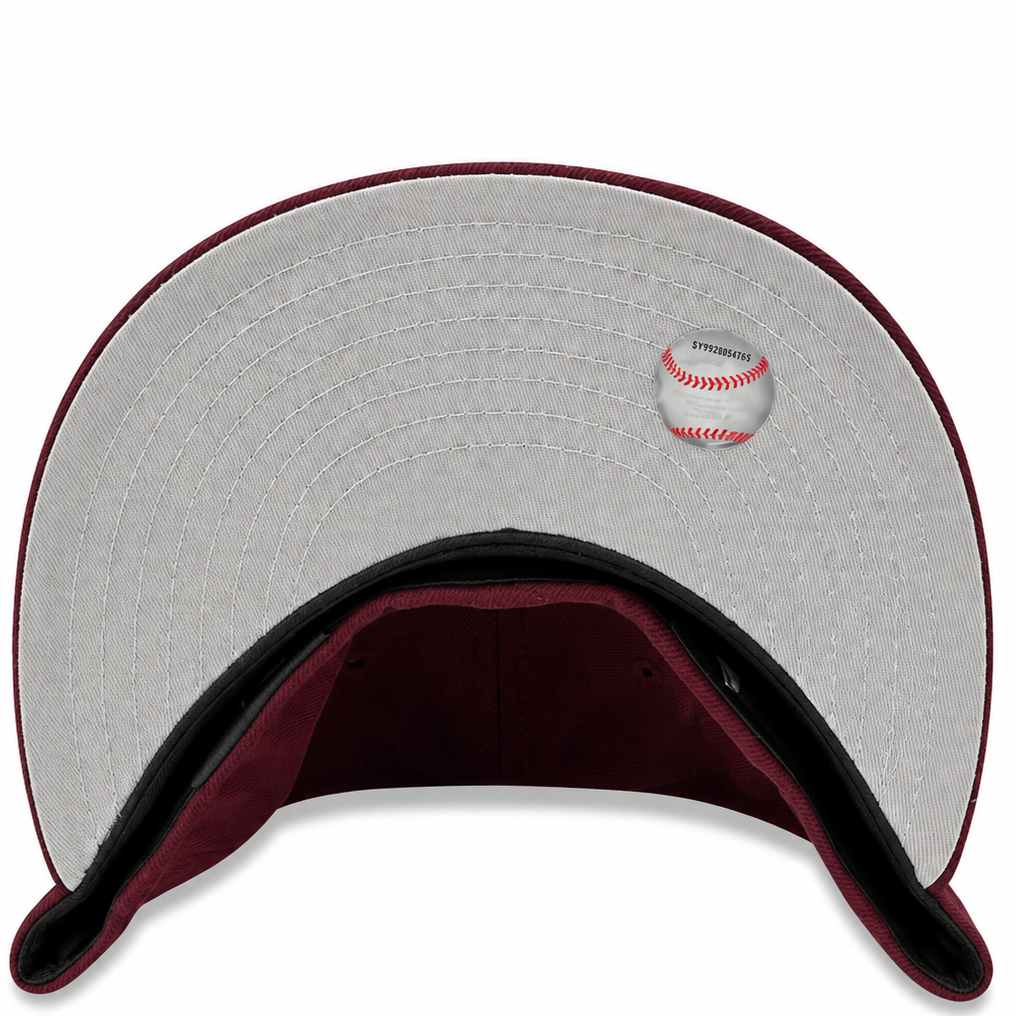 New York Yankees Burgundy New Era 59FIFTY fitted hat - back view
