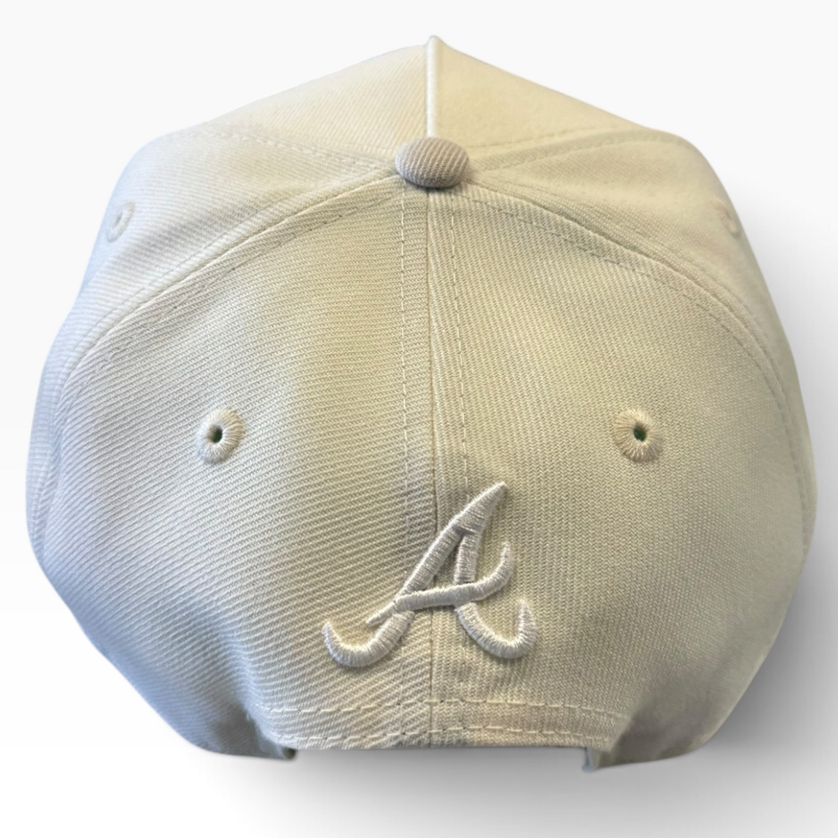Atlanta Braves parrot cream New Era 9FORTY A-Frame adjustable hat - front view