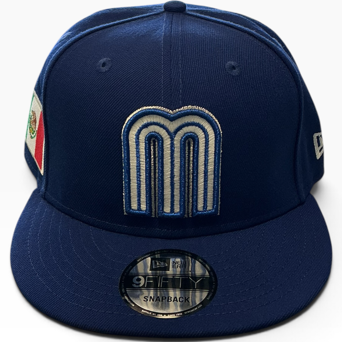 New Era Mexico navy blue 9FIFTY snapback hat - front view