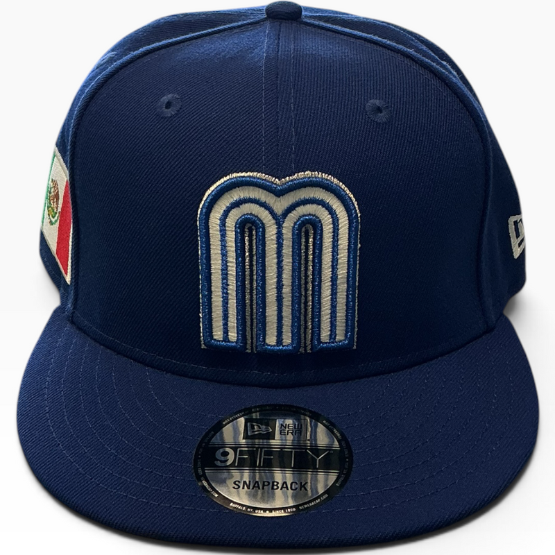 New Era Mexico navy blue 9FIFTY snapback hat - front view