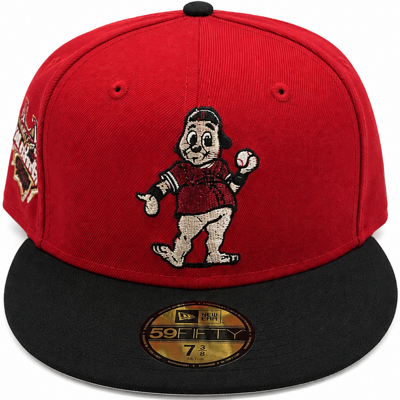 Cincinnati Reds Red / Black New Era 59FIFTY fitted hat - side view