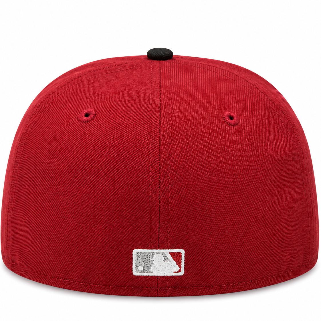 Los Angeles Dodgers Burgundy/Black New Era 59FIFTY fitted hat - detail view