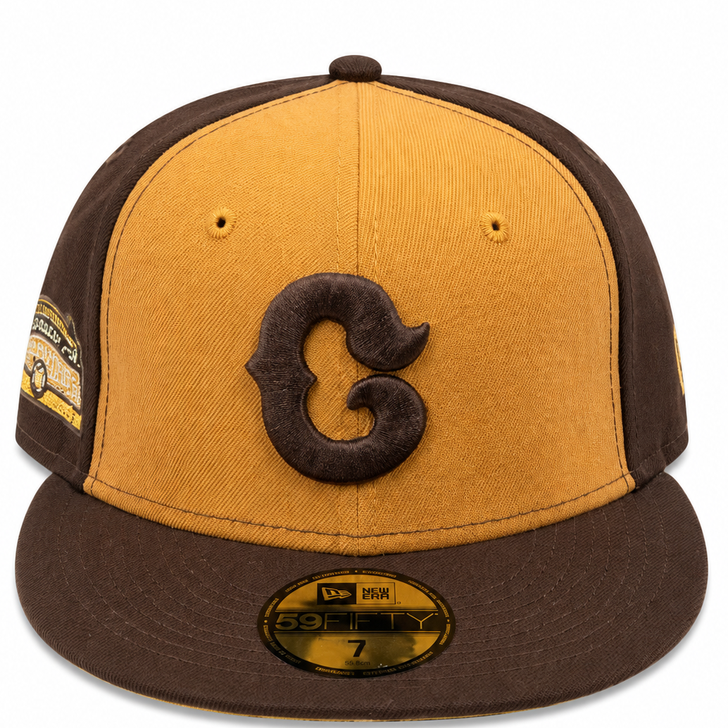G Logo Polo Grounds Brown / Gold New Era 59FIFTY fitted hat - side view