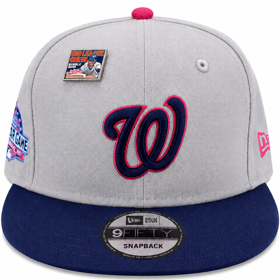 New Era Washington Nationals All-Star Game 9FIFTY Snapback – Gray, Navy & Pink – front view
