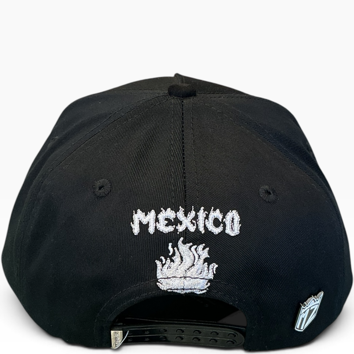 MZ Mexico flame snapback with silver flames - side view