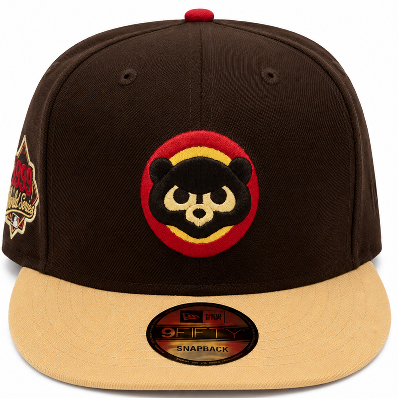 Cubs brown snapback with 1990 All-Star Game side patch - side view
