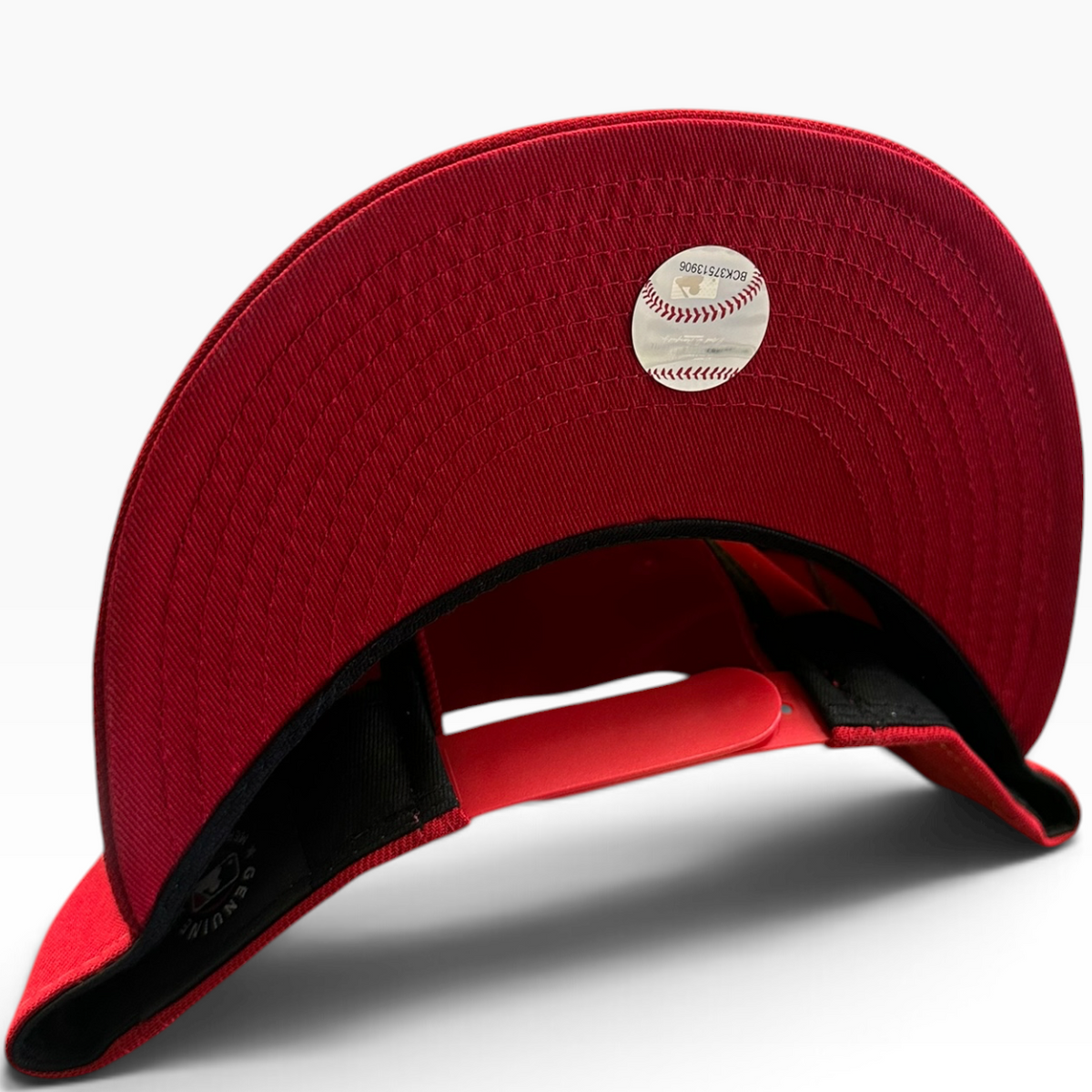 Los Angeles Angels cream and red New Era 9FIFTY snapback hat - side view