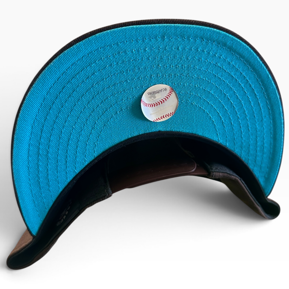 San Diego Padres brown and turquoise New Era 9FIFTY snapback hat - front view