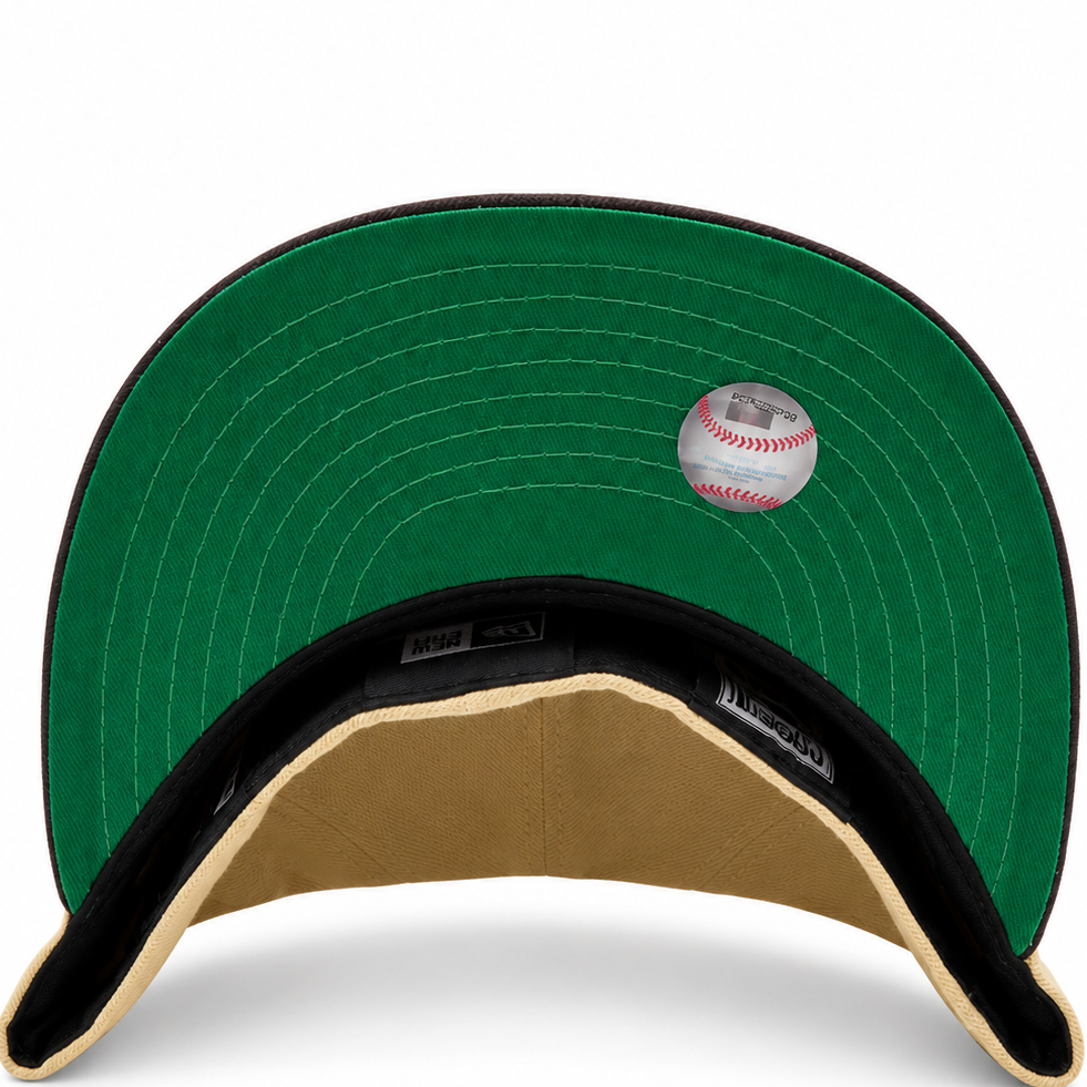 Pittsburgh Pirates tan and brown New Era 59FIFTY fitted hat - green undervisor detail