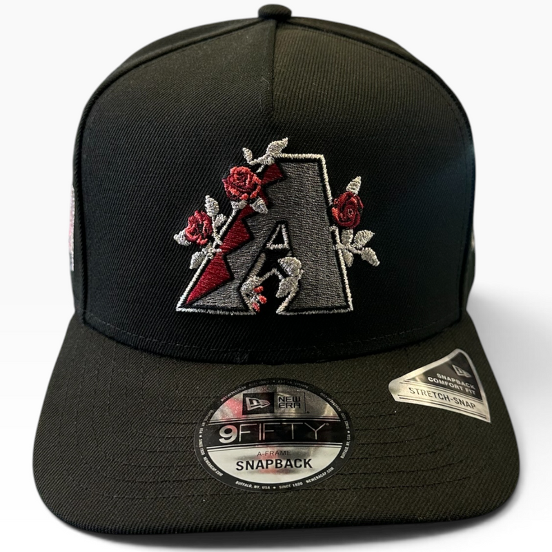 Arizona Diamondbacks Roses Black New Era 9FIFTY A-Frame snapback hat - side view