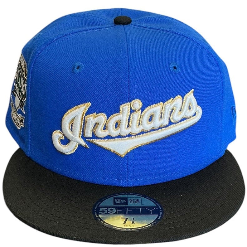 Cleveland Indians Royal Blue & Black Jacobs Field Inaugural Season New Era 59FIFTY fitted hat - side view