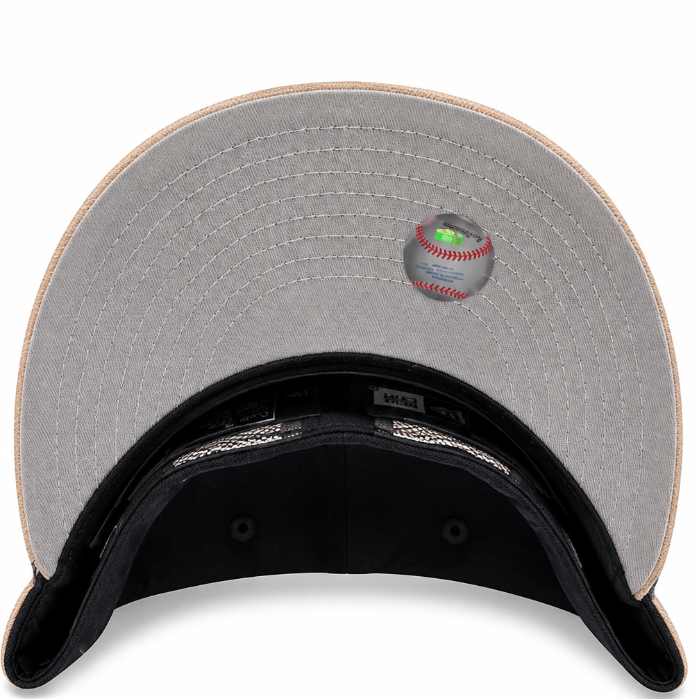 Houston Astros Navy & Tan New Era 59FIFTY fitted hat - detail view