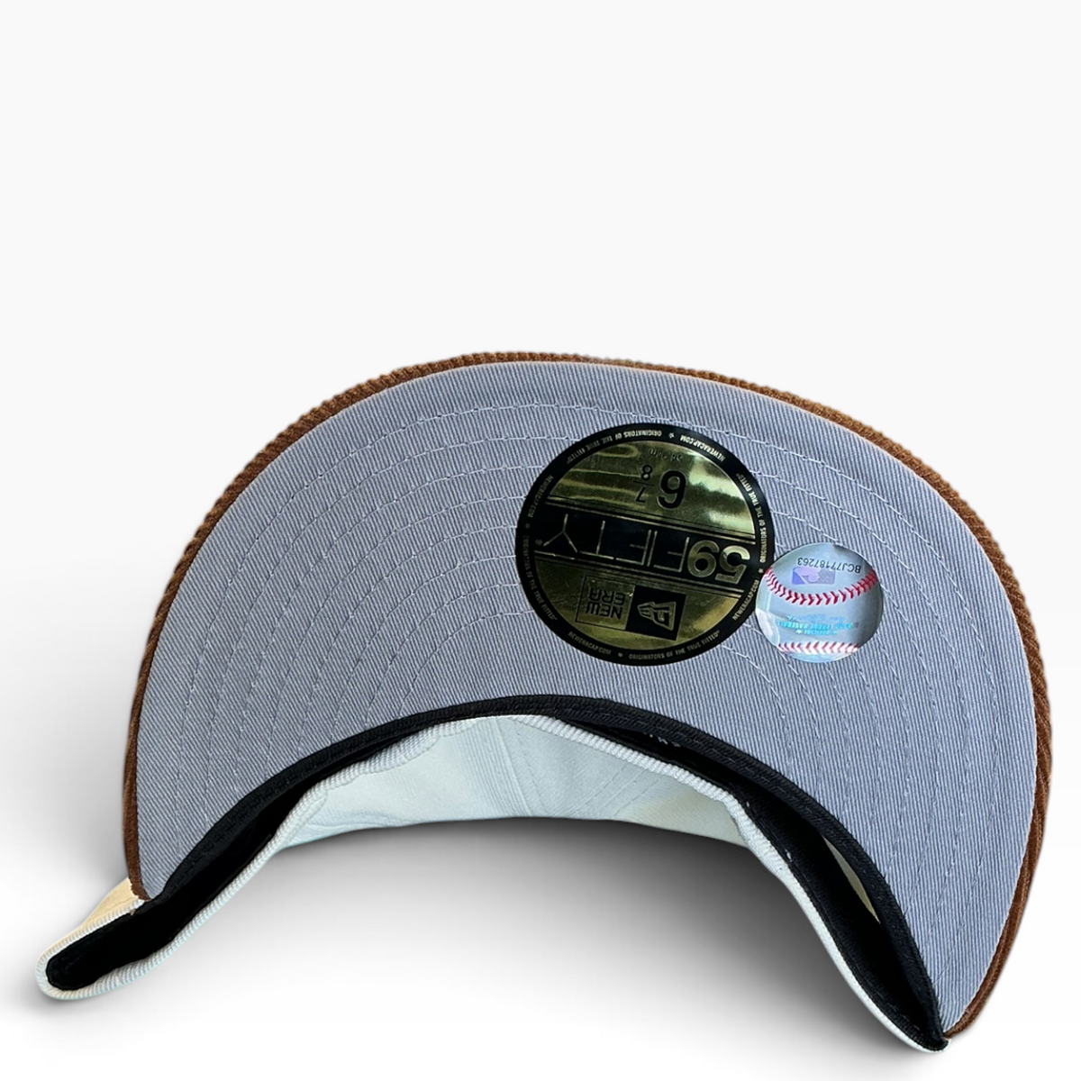 Atlanta Braves Cream & Brown Corduroy New Era 59FIFTY fitted hat - front view