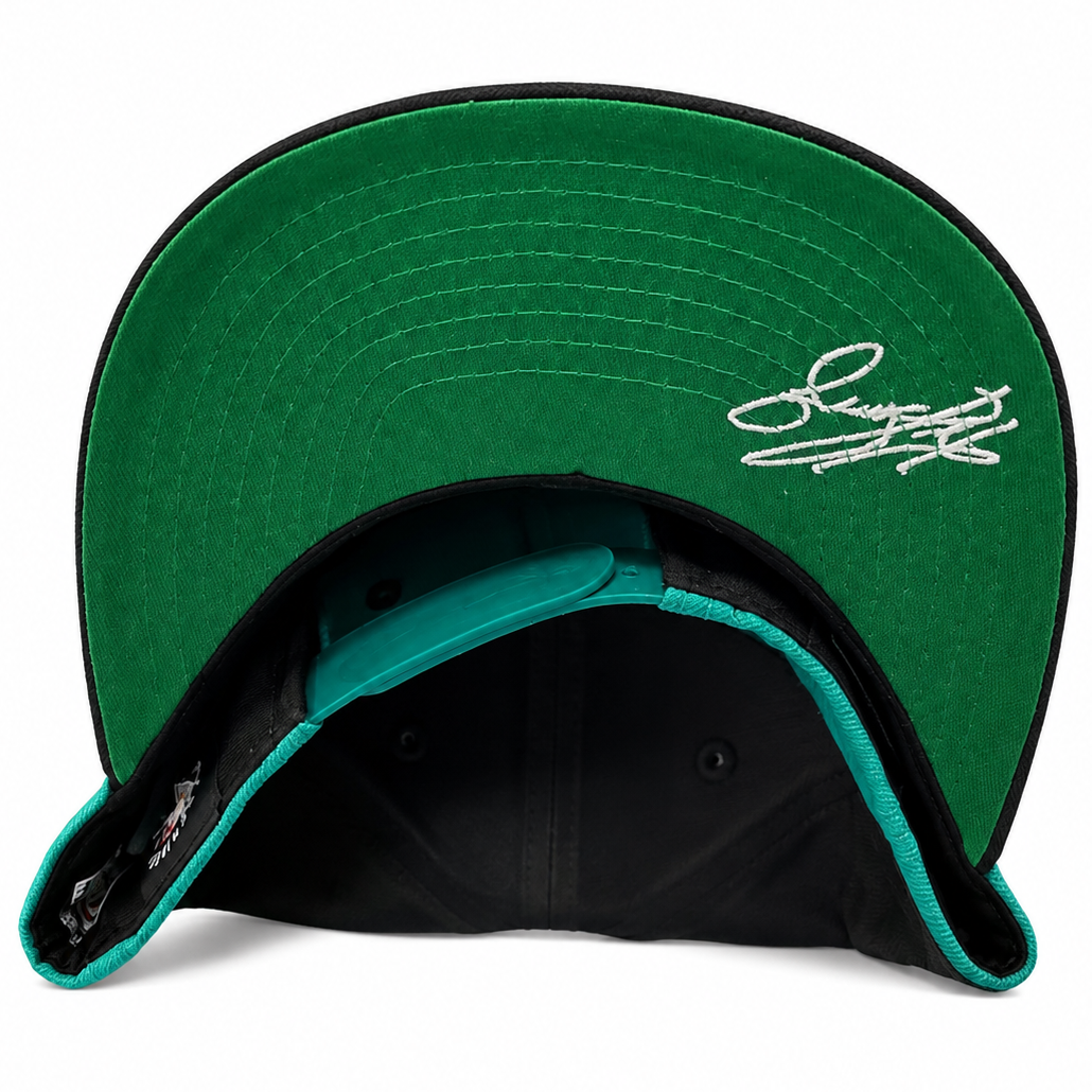 Seattle Mariners Ken Griffey Jr. green and black New Era 9FIFTY A-Frame snapback hat - front view