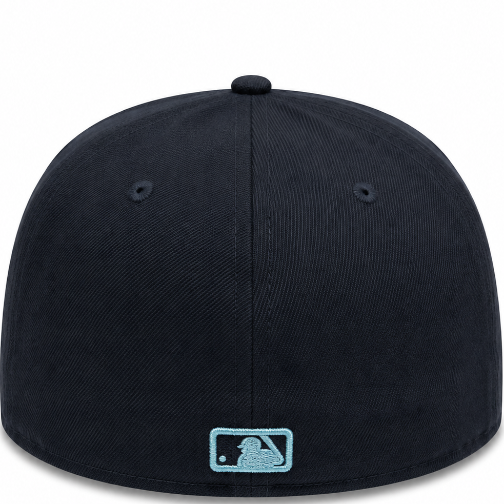 Boston Red Sox navy cloud New Era 59FIFTY fitted hat - front view
