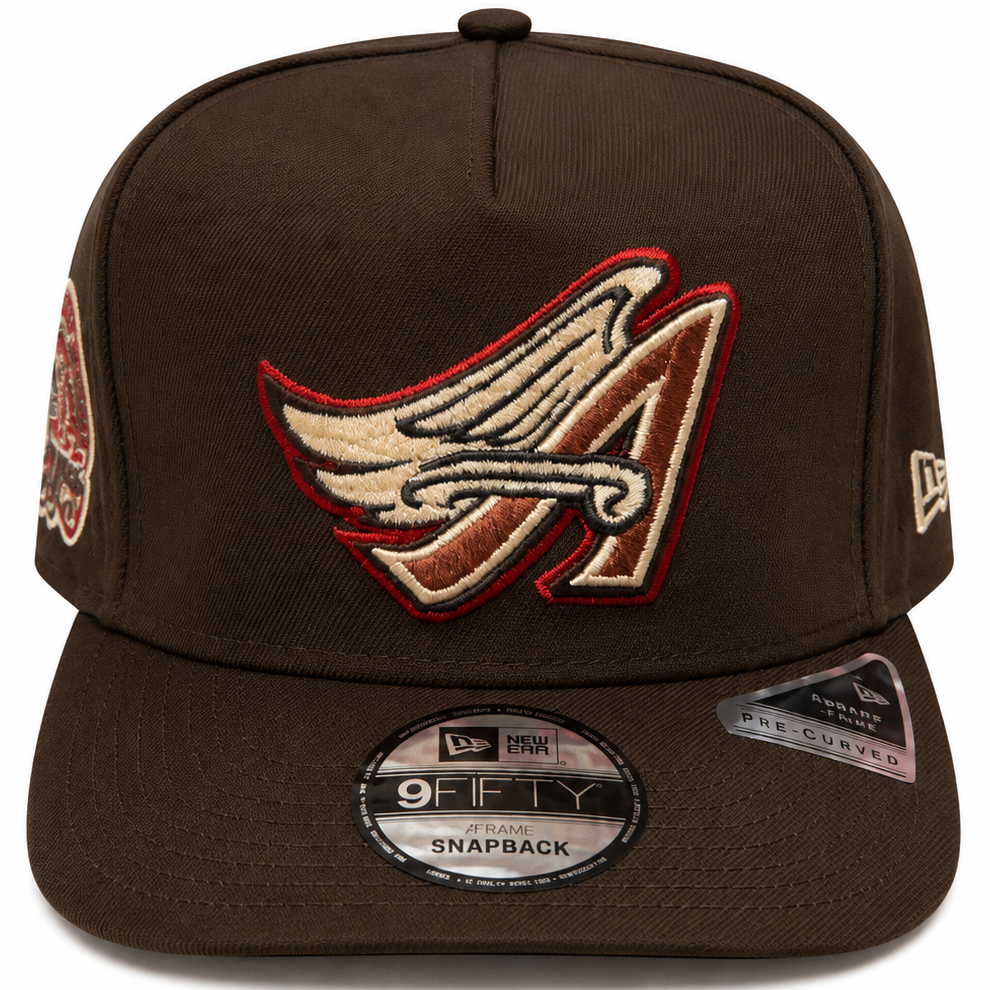Los Angeles Angels brown New Era 9FIFTY A-Frame snapback hat - side view