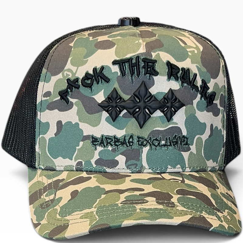 Barbas camo trucker hat - back view
