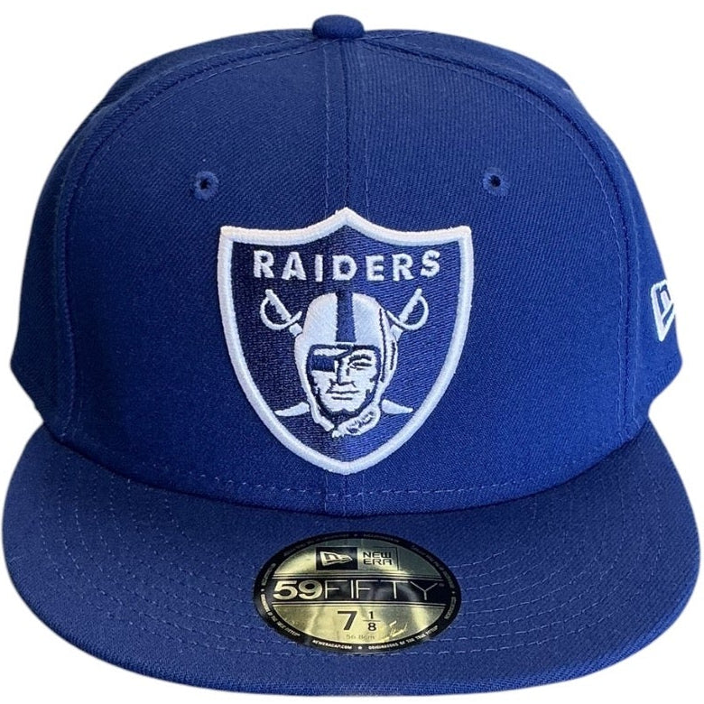 Las Vegas Raiders Royal Blue New Era 59FIFTY fitted hat - side view