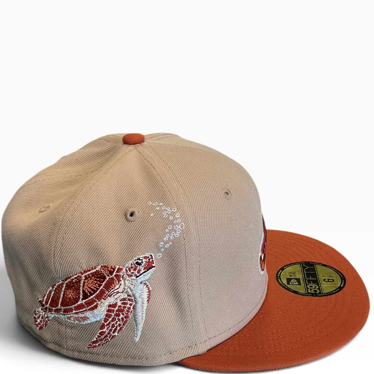 Atlanta Braves Tan & Burnt Orange New Era 59FIFTY fitted hat - front view